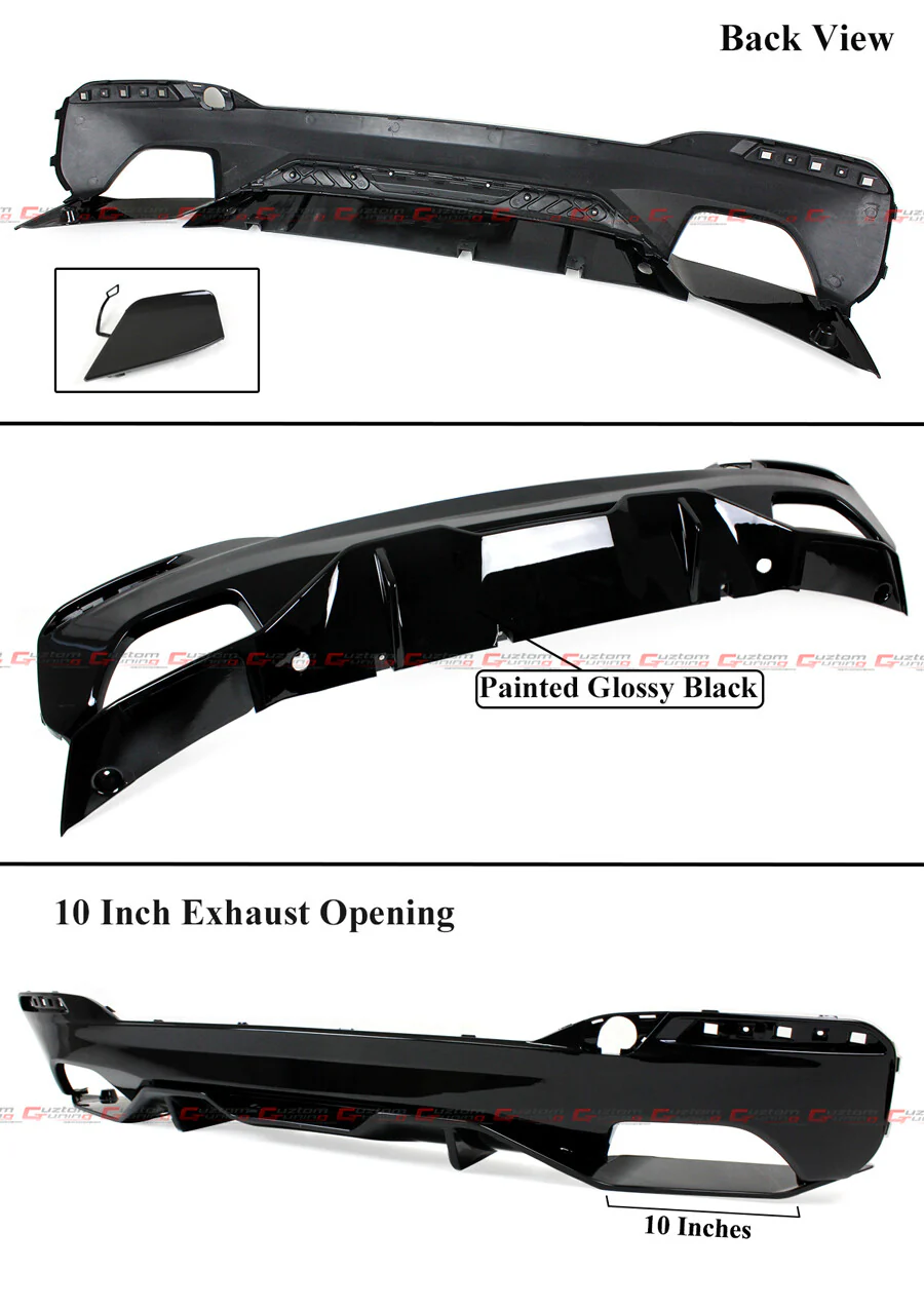 Glossy Black Style Rear Bumper Diffuser For 2017-2023 BMW G30 M550i - Image 2