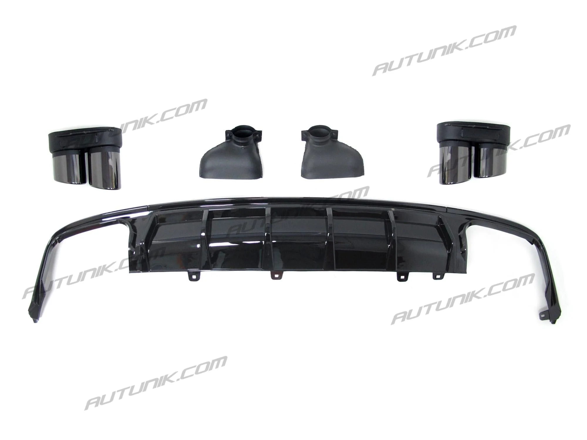 S6 Style Rear Diffuser w/ Black Exhaust Tips for 2019-2025 Audi A6 C8 S-line S6 - Image 6
