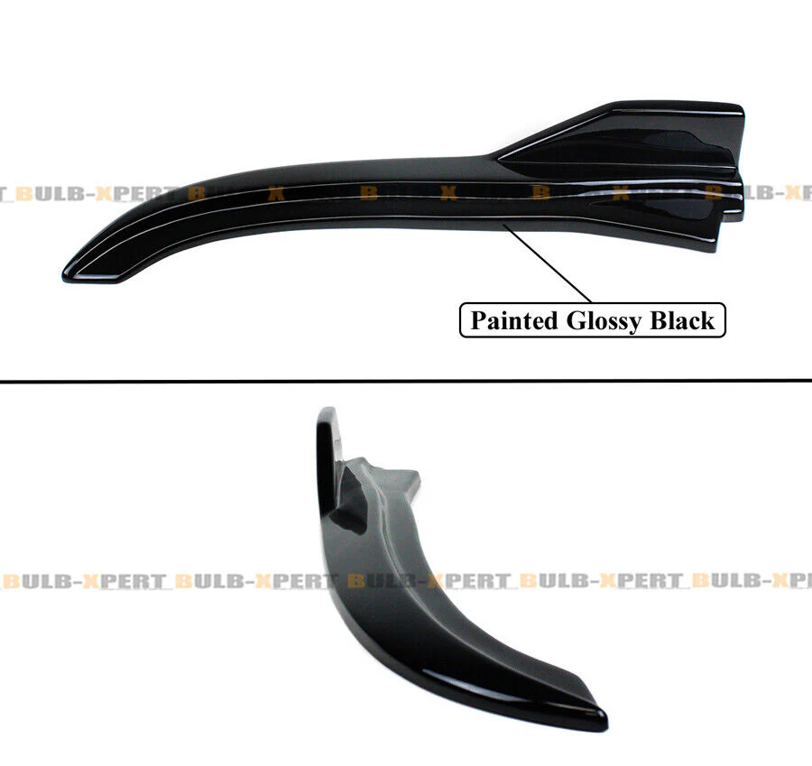 Glossy Black Rear Bumper Side Corner Splitters Aprons For 2014-2017 Infiniti Q50 - Image 3