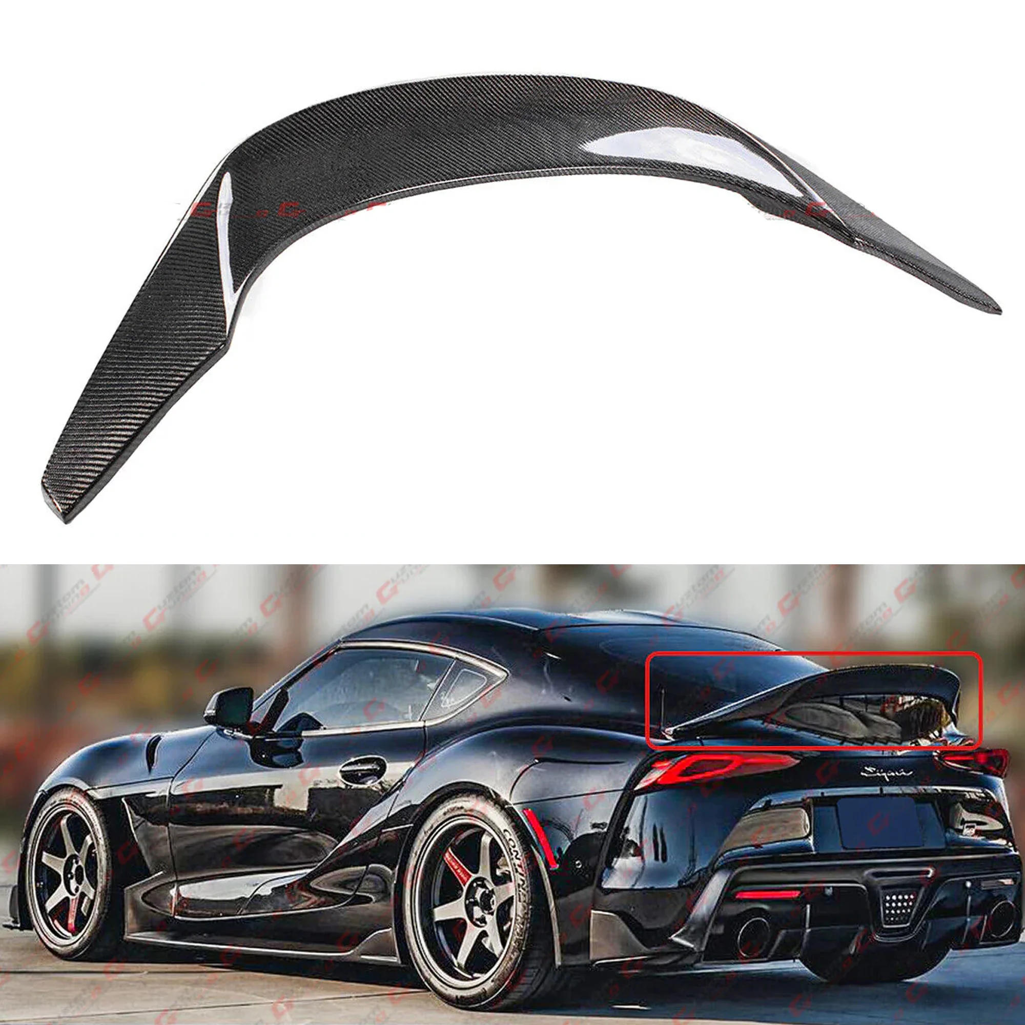 GR Style Carbon Fiber Rear Trunk Spoiler Wing For 2020-2026 Toyota Supra A90 A91