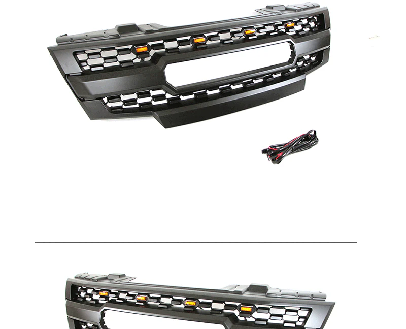Grille Front Bumper Upper Grill Black w/Lights for Nissan Frontier 2009-2016 - Image 3