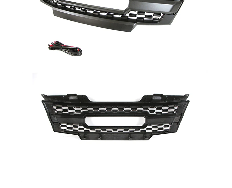 Grille Front Bumper Upper Grill Black w/Lights for Nissan Frontier 2009-2016 - Image 4