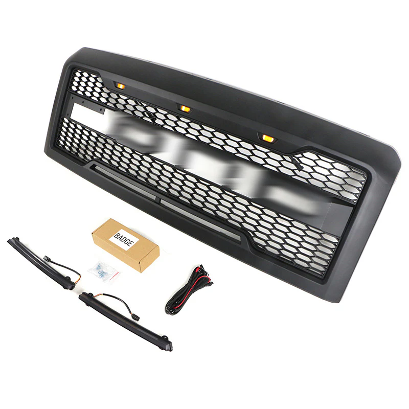 Grille Front Bumper Upper Mesh Grill Black for Ford E150 250 350 2008-2013 - Image 2