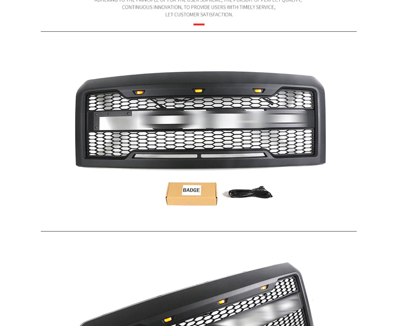 Grille Front Bumper Upper Mesh Grill Black for Ford E150 250 350 2008-2013 - Image 3