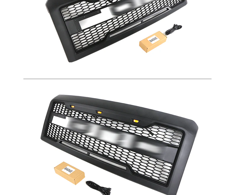 Grille Front Bumper Upper Mesh Grill Black for Ford E150 250 350 2008-2013 - Image 4