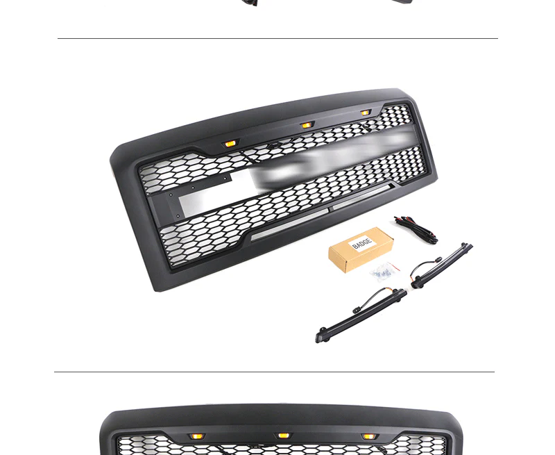Grille Front Bumper Upper Mesh Grill Black for Ford E150 250 350 2008-2013 - Image 5