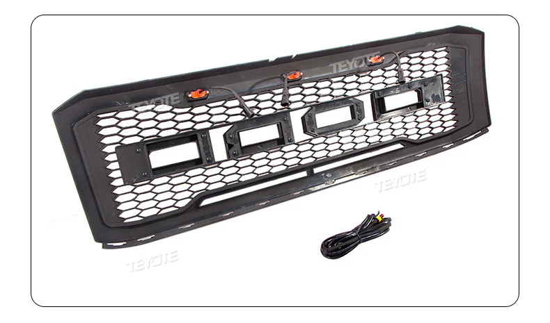 Grille Front Bumper Upper Mesh Grill w/ Lights for Ford Expedition 2007-2017 - Image 4