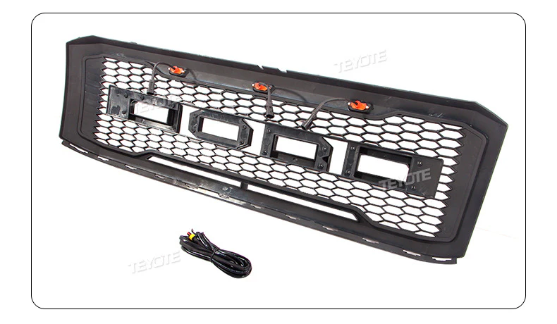 Grille Front Bumper Upper Mesh Grill w/ Lights for Ford Expedition 2007-2017 - Image 5