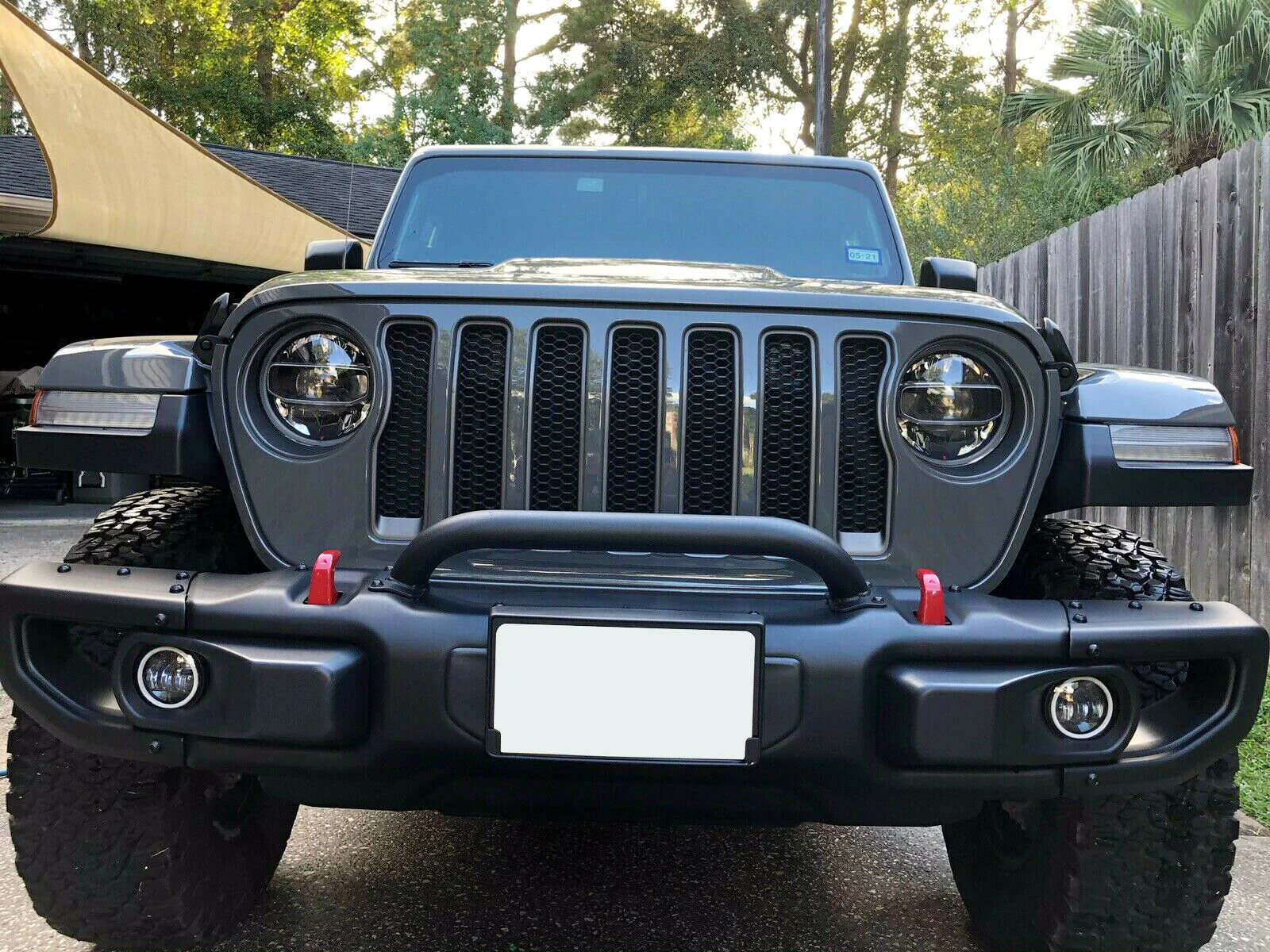 Grille Winch Brush Guard For 82215351 Jeep Wrangler Gladiator JL JT 2019-2023 - Image 2