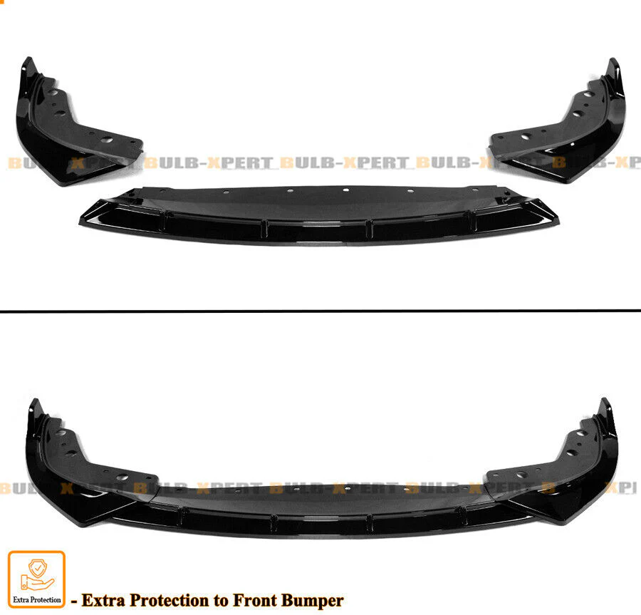 GT Style Gloss Black Front Bumper Lip Kit For 2023-2025 BMW G20 M340i 330i M Sport - Image 2