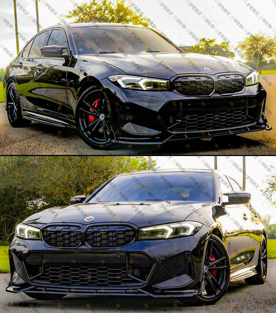 GT Style Gloss Black Front Bumper Lip Kit For 2023-2025 BMW G20 M340i 330i M Sport - Image 5