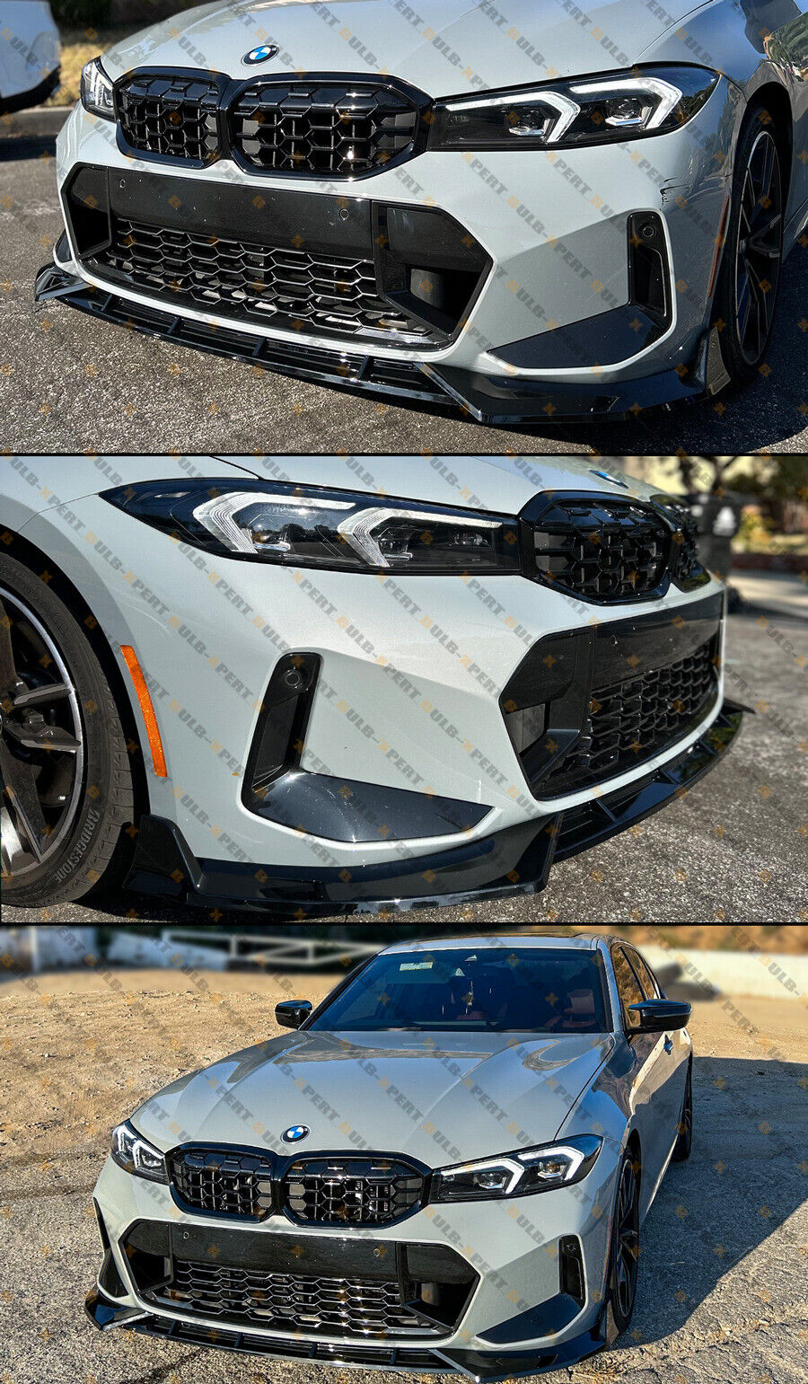 GT Style Gloss Black Front Bumper Lip Kit For 2023-2025 BMW G20 M340i 330i M Sport - Image 6