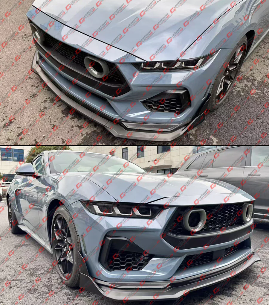 GT-V Style Front Mesh Grille w/ LED Halo Lights For 2024–2025 Ford Mustang GT Ecoboost - Image 11
