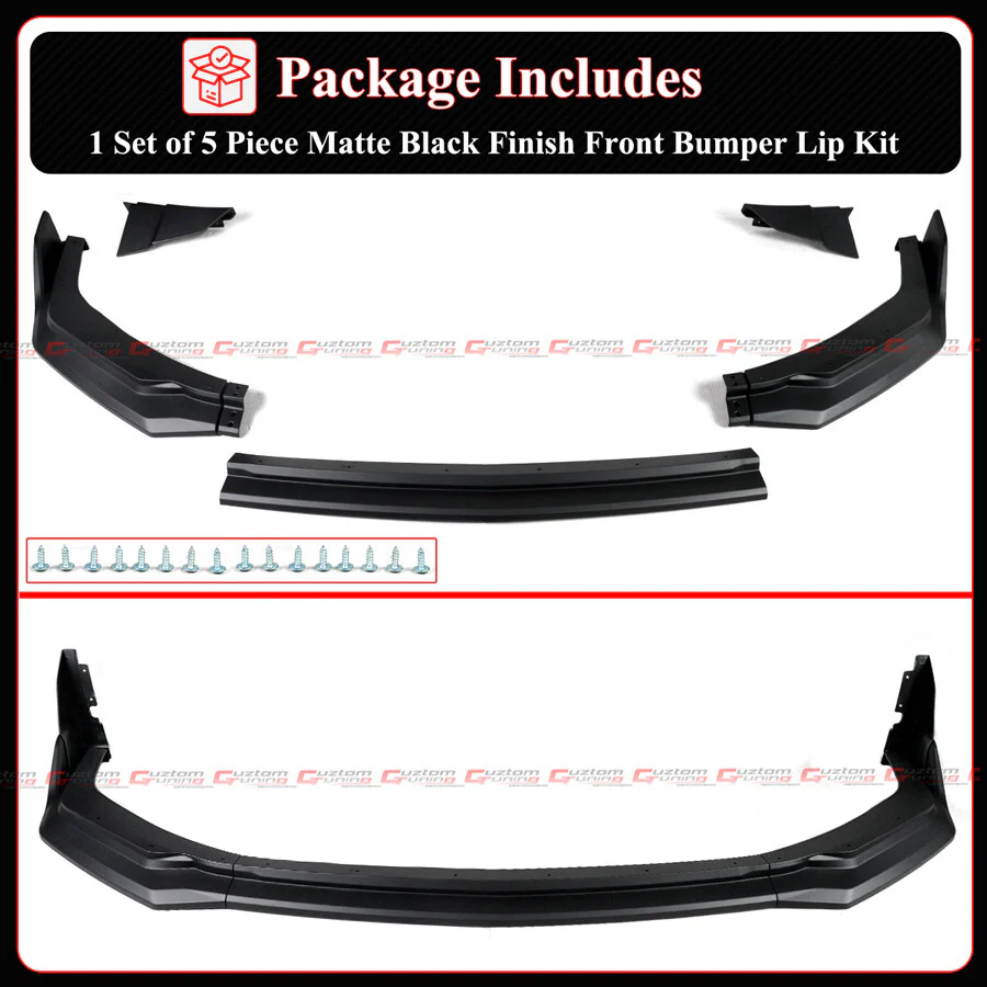 GT-V Style Winglet Front Bumper Lip Splitter For 2024-2025 Ford Mustang S650 AMPP - Image 4