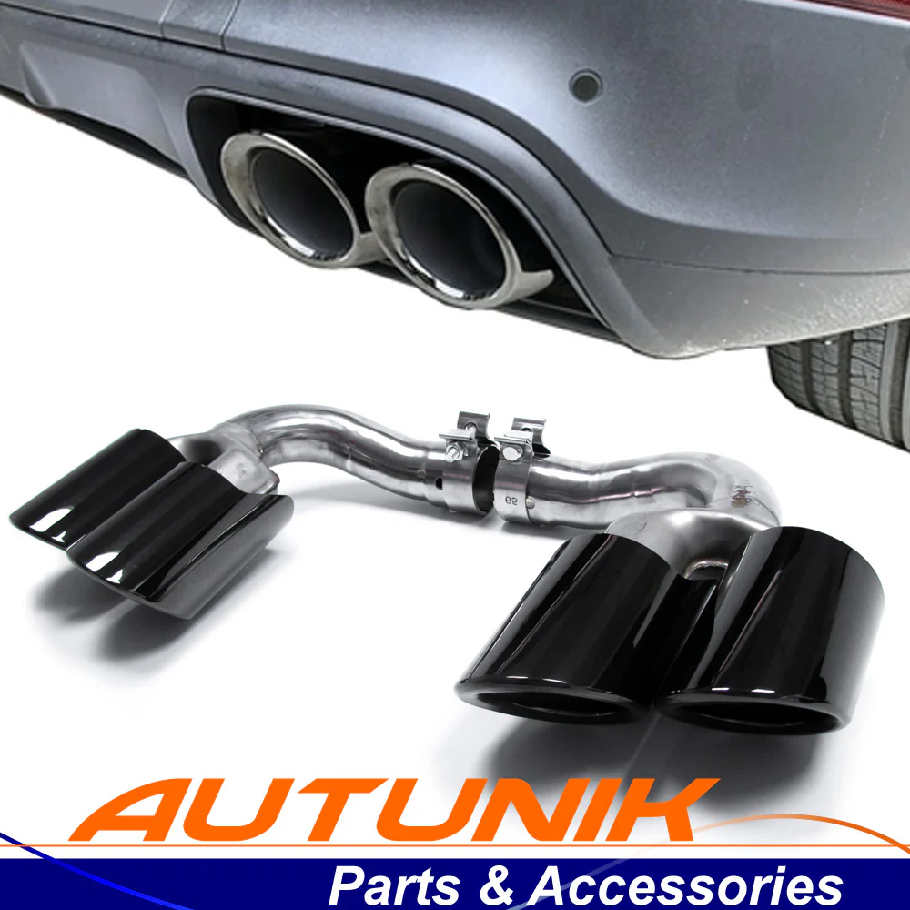 Gloss Black Rear Muffler Exhaust Tips for Porsche Cayenne Base Coupe 2019-2026