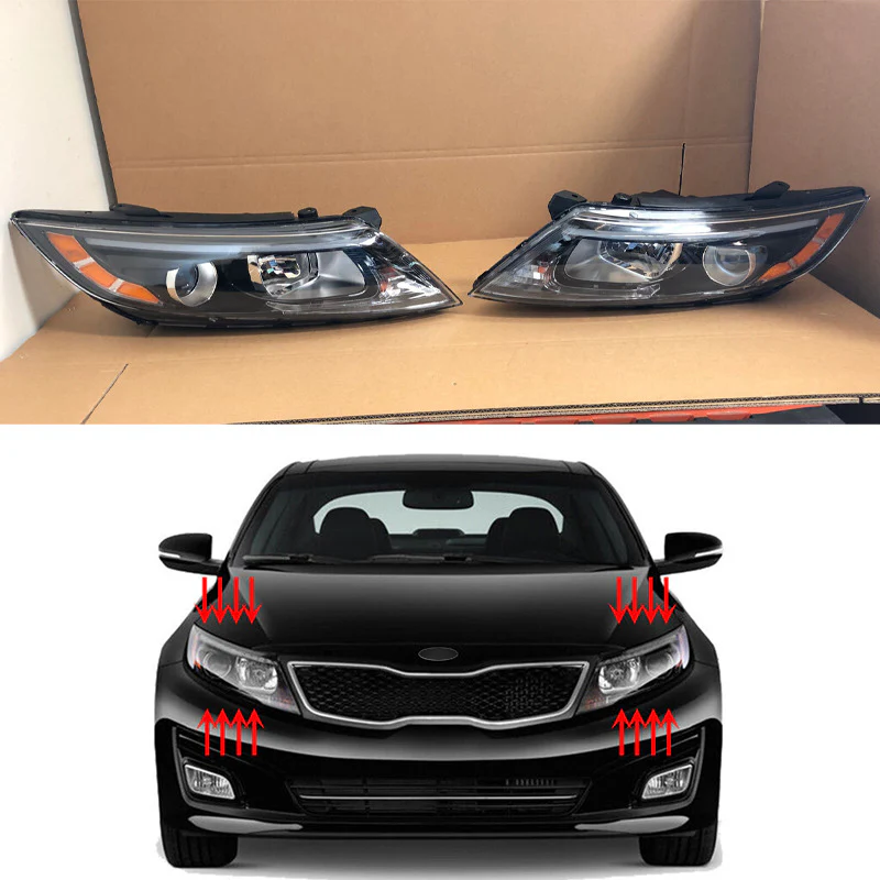 Halogen Headlight Projector w/Bulbs For Kia Optima TF 2014-2015 - Image 2