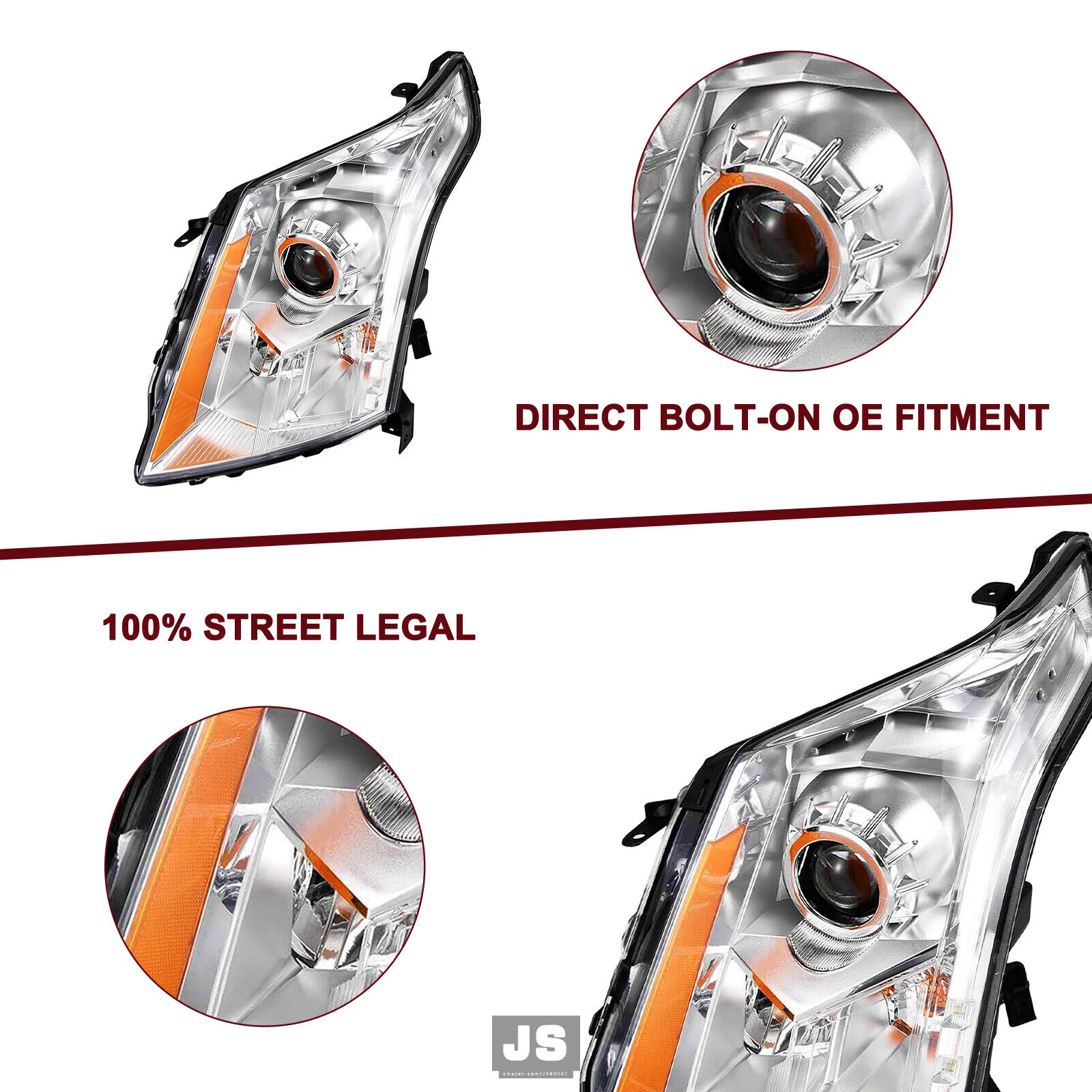 Halogen Left Driver Side Projector Headlight LH for Cadillac SRX 2010-2016 - Image 6