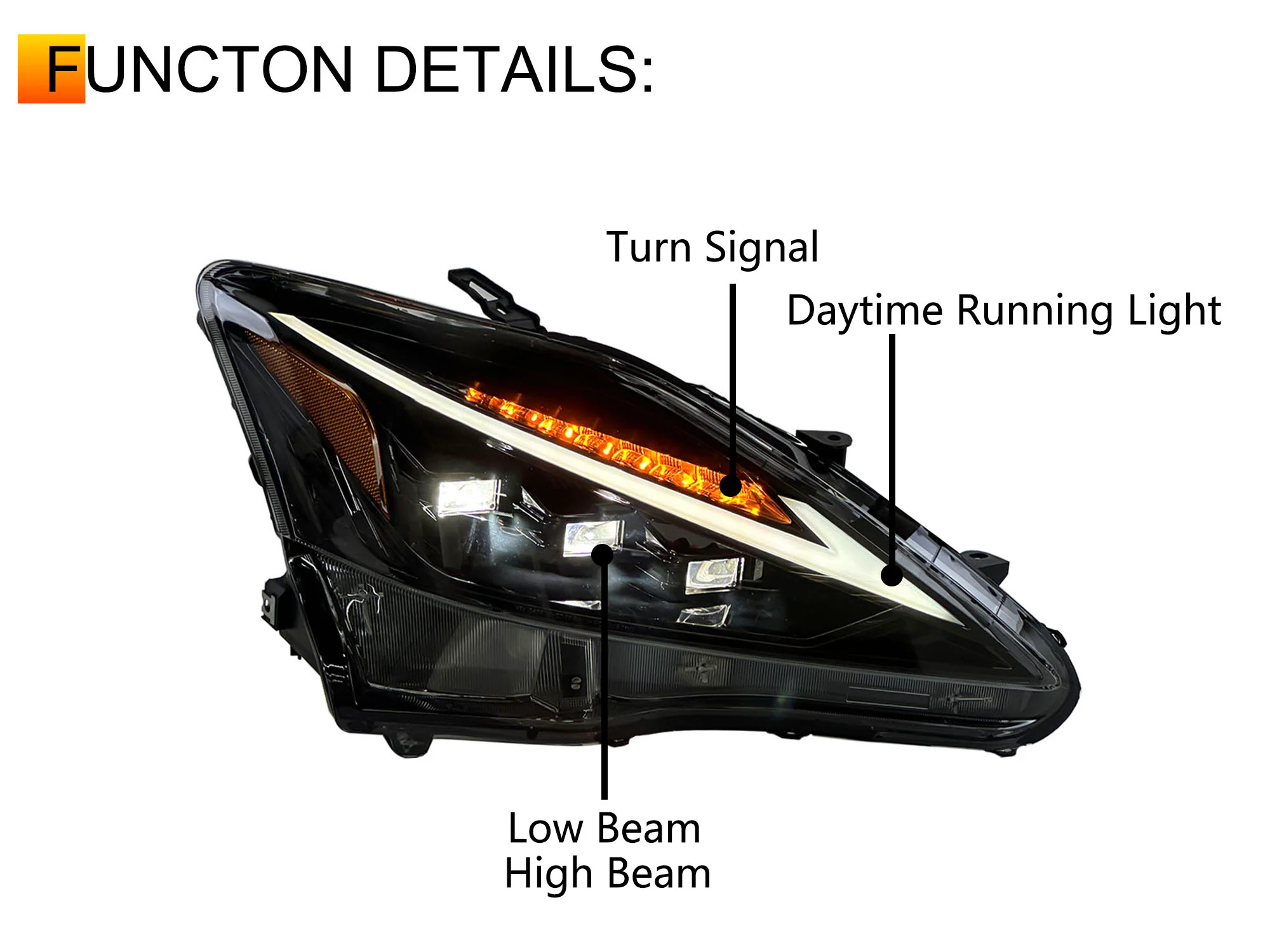 Headlights Assembly Projector LED DRL for Lexus IS250 IS350 2006-2013 - Image 11
