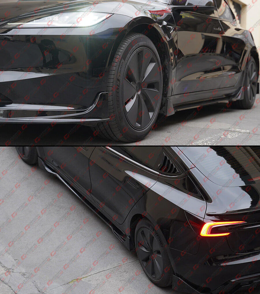 Gloss Black Side Skirt Extension For 2024-2025 Tesla Model 3 - Image 6