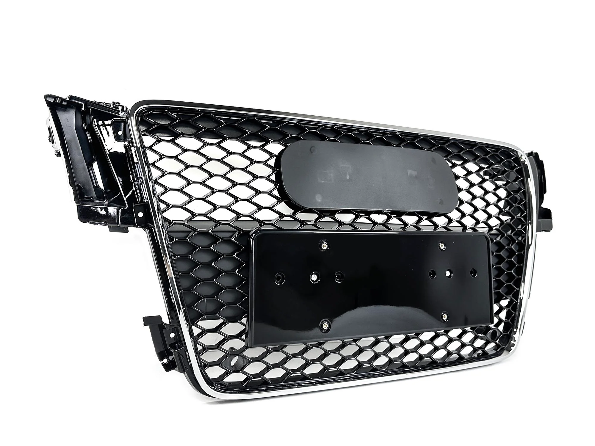 Honeycomb Front Bumper Grille for Audi A5 B8 S5 8T 2008-2012 ( Chrome Frame+Black Honeycomb) - Image 5