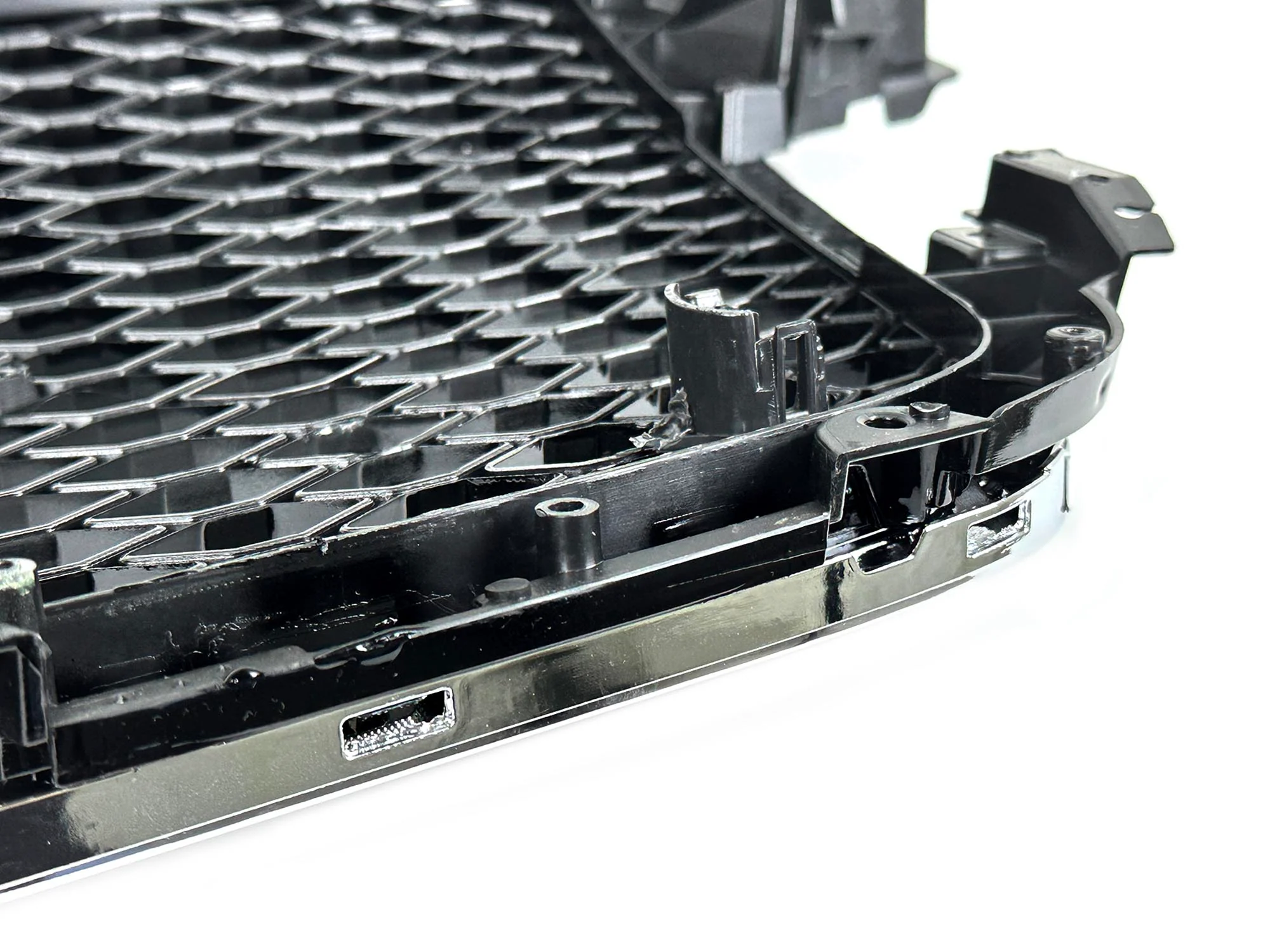 Honeycomb Front Bumper Grille for Audi A5 B8 S5 8T 2008-2012 ( Chrome Frame+Black Honeycomb) - Image 9