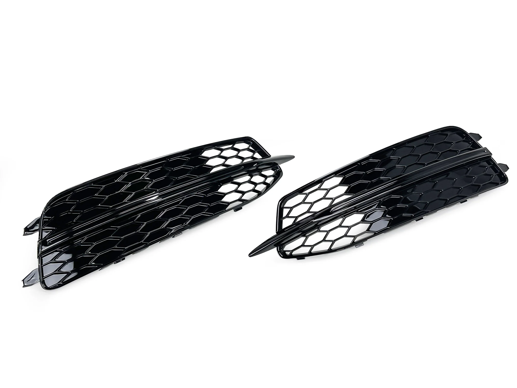 Pair For Audi A6 S-line S6 C7 2012-2015 Black Front Bumper Fog Light Lamp Cover Grille Grill - Image 6