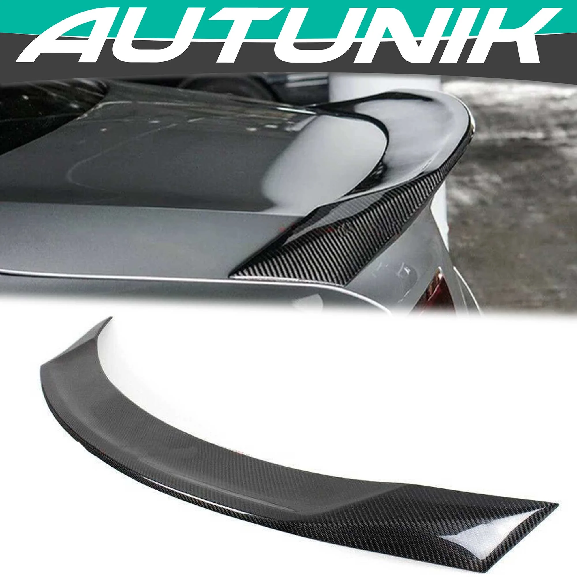 Real Carbon Fiber Highkick Trunk Spoiler Wing for Infiniti Q60 2017-2022 - Image 2