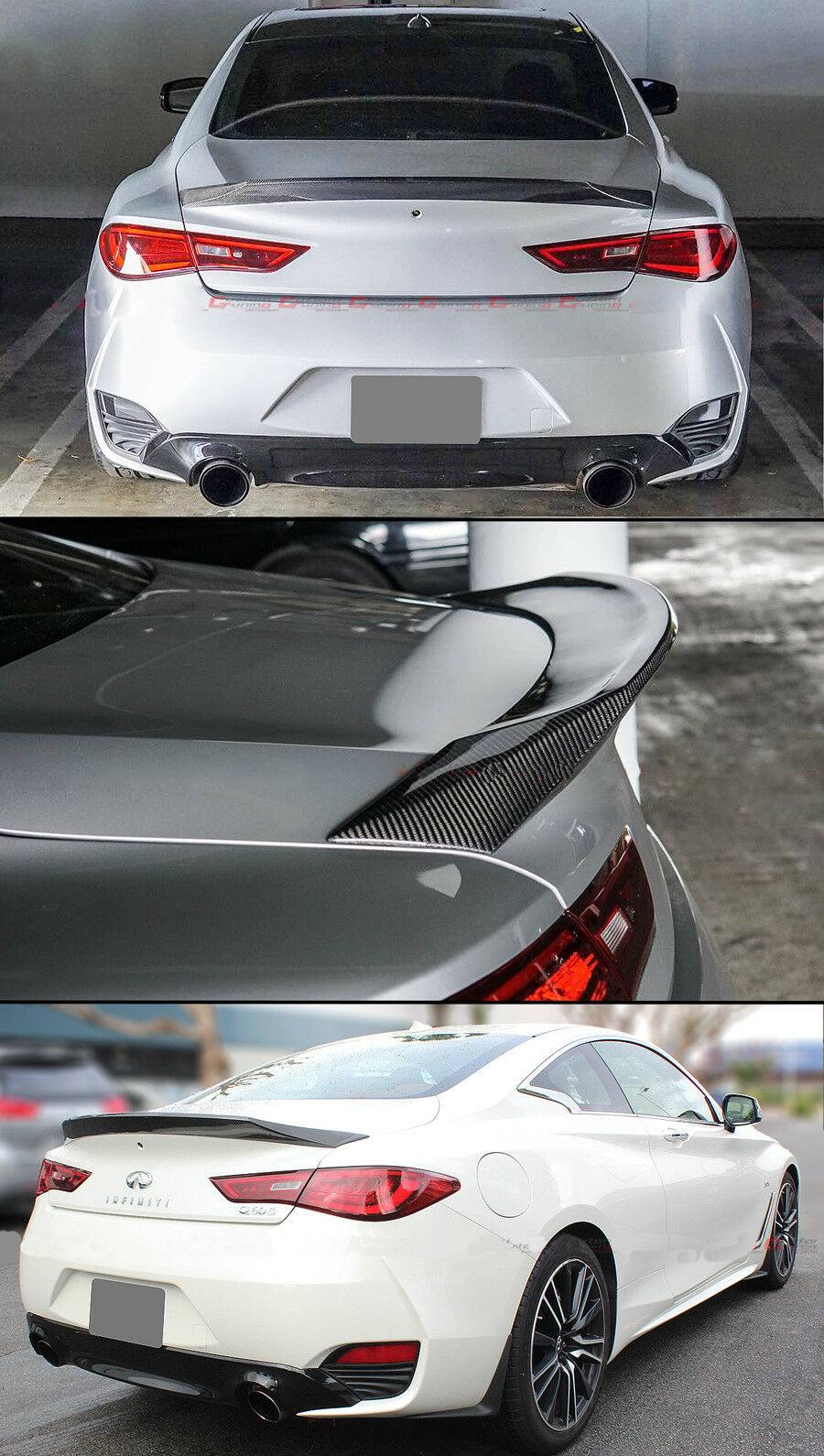Real Carbon Fiber Highkick Trunk Spoiler Wing for Infiniti Q60 2017-2022 - Image 3