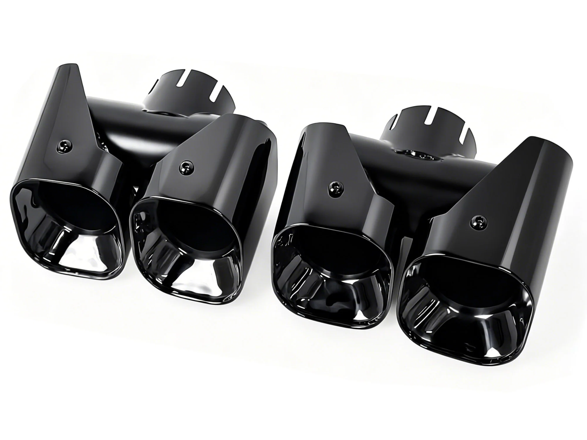Pair for 2020-2026 Land Rover Defender 90/110 3.0L Black Quad Exhaust Tips Kahn Style - Image 10