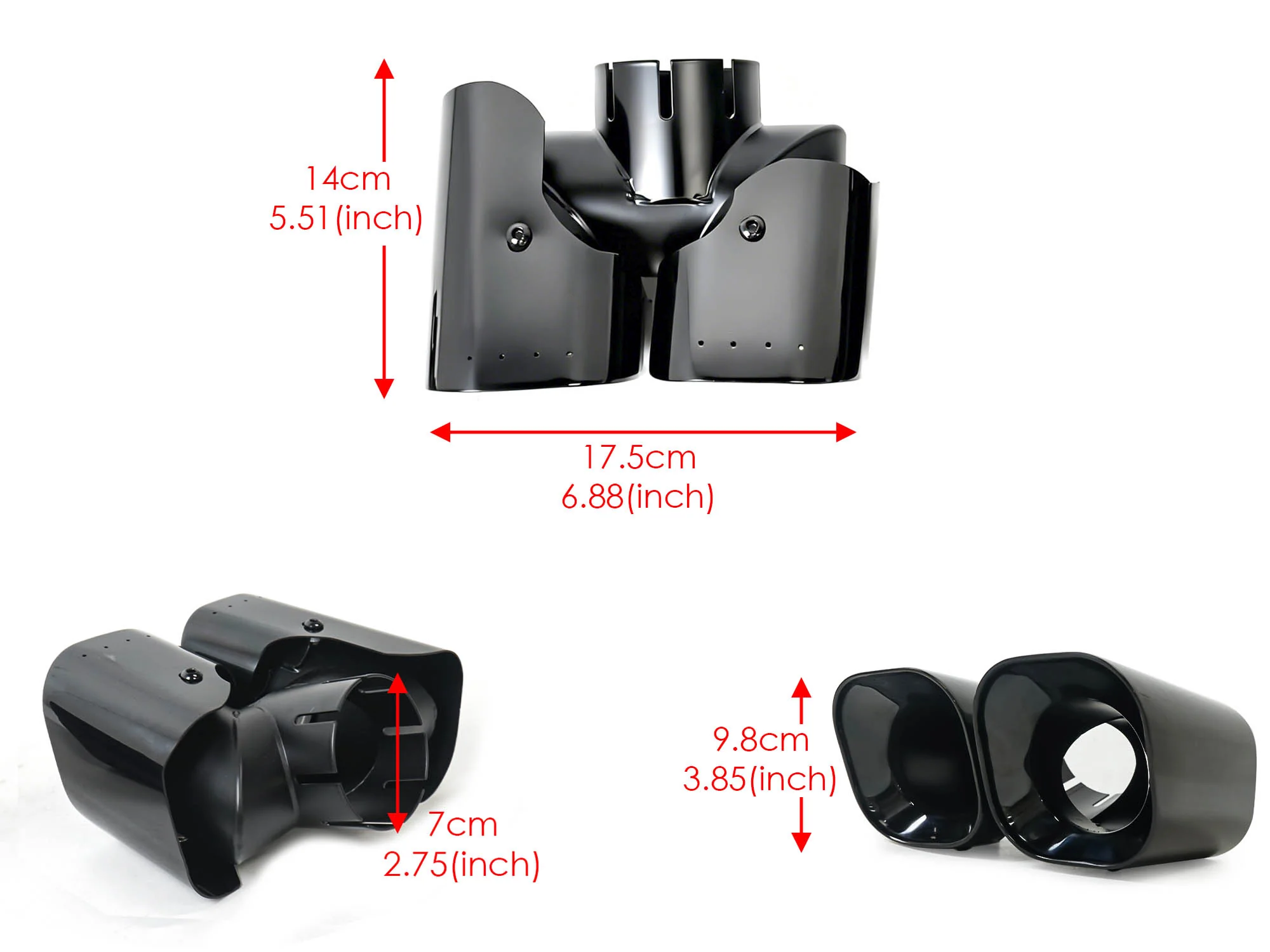 Pair for 2020-2026 Land Rover Defender 90/110 3.0L Black Quad Exhaust Tips Kahn Style - Image 12