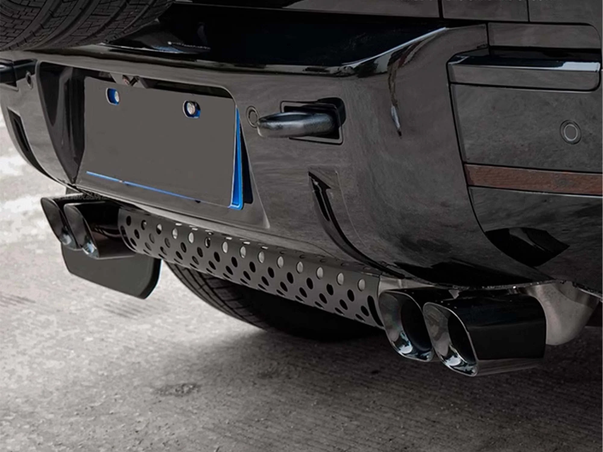 Pair for 2020-2026 Land Rover Defender 90/110 3.0L Black Quad Exhaust Tips Kahn Style - Image 3