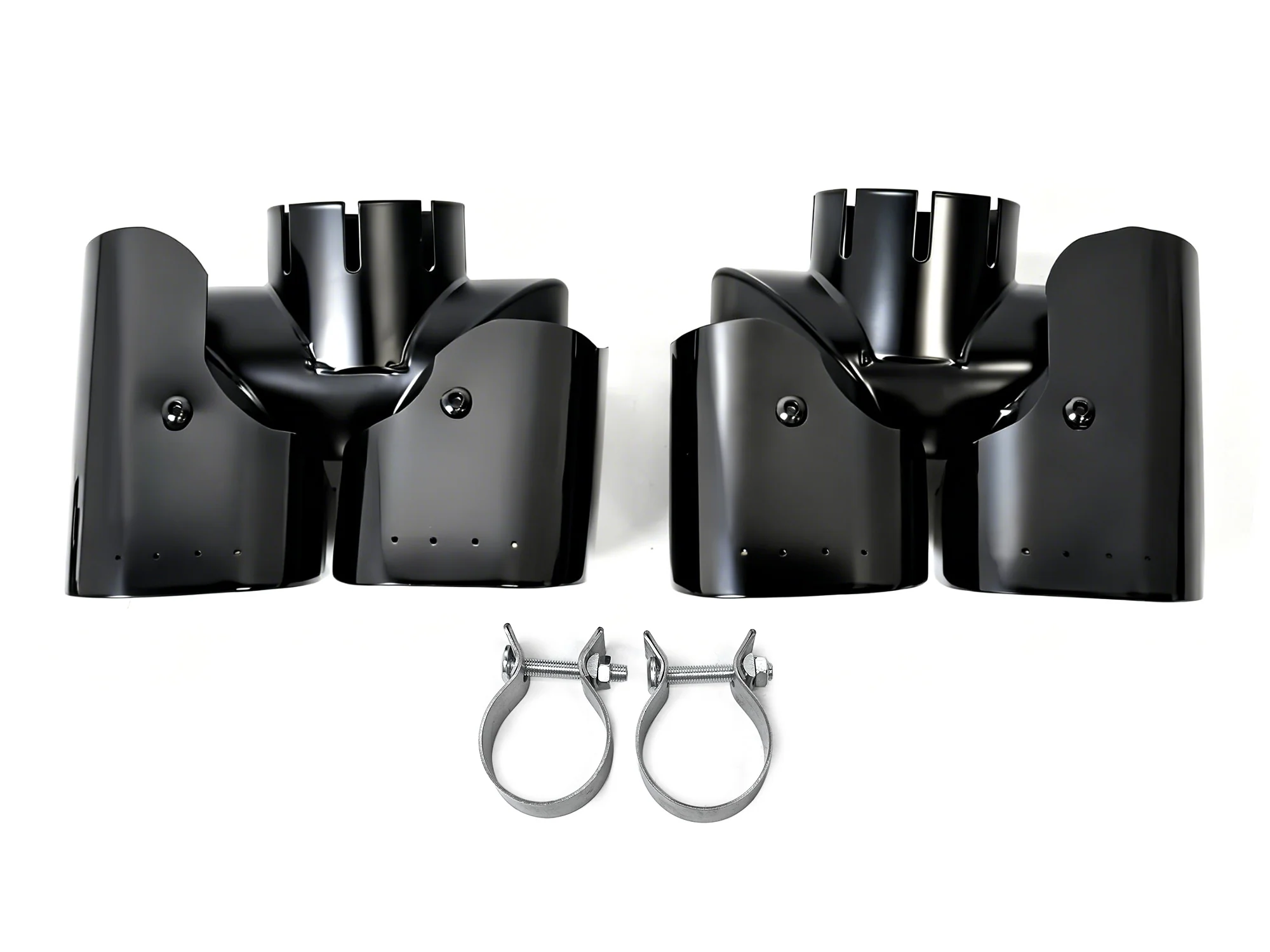 Pair for 2020-2026 Land Rover Defender 90/110 3.0L Black Quad Exhaust Tips Kahn Style - Image 5