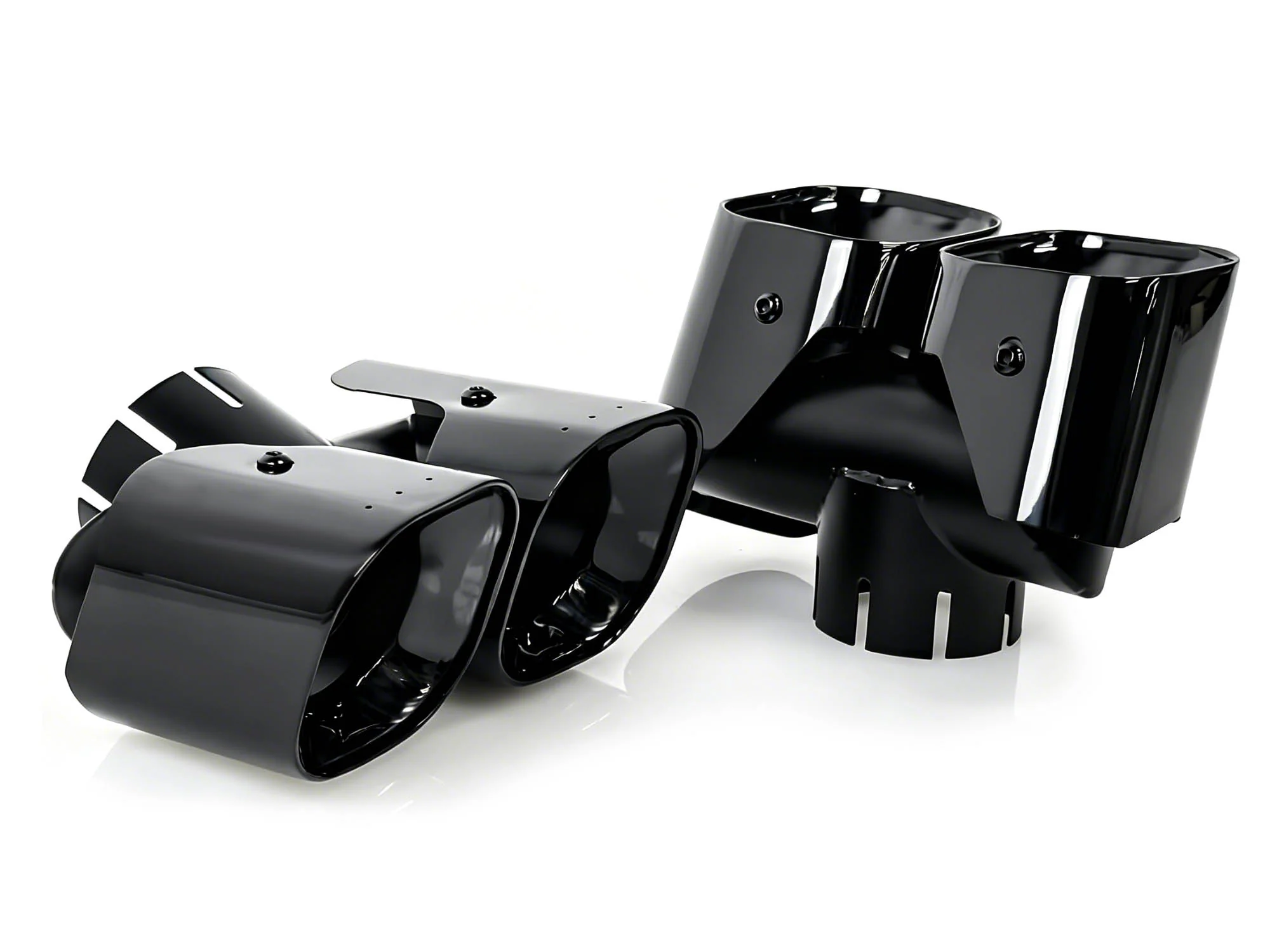 Pair for 2020-2026 Land Rover Defender 90/110 3.0L Black Quad Exhaust Tips Kahn Style - Image 8