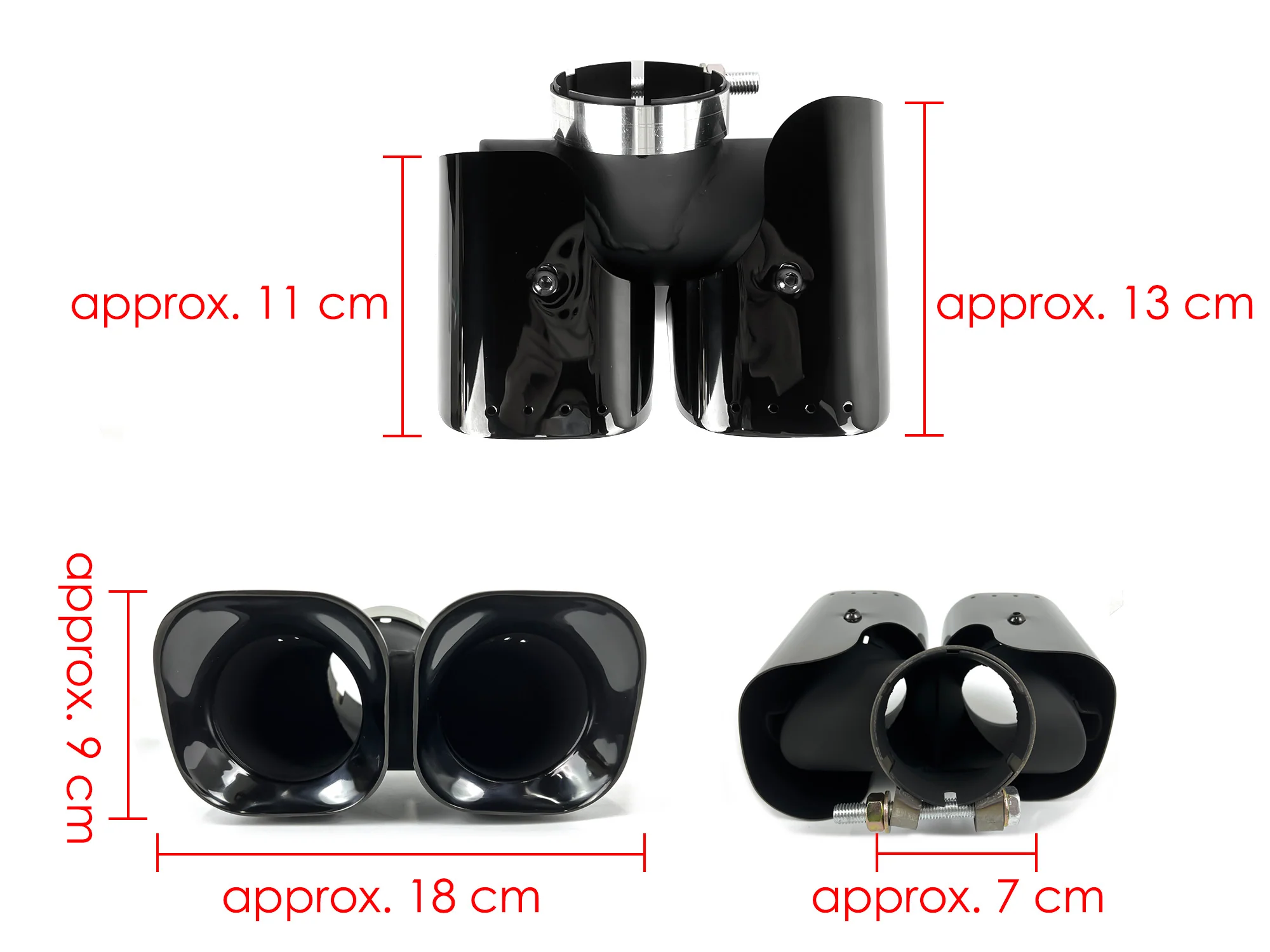 3PC Set for 2020+ Land Rover Defender 110 130 90 2L 3L Black Exhaust Tips + Lower Mesh - Image 15