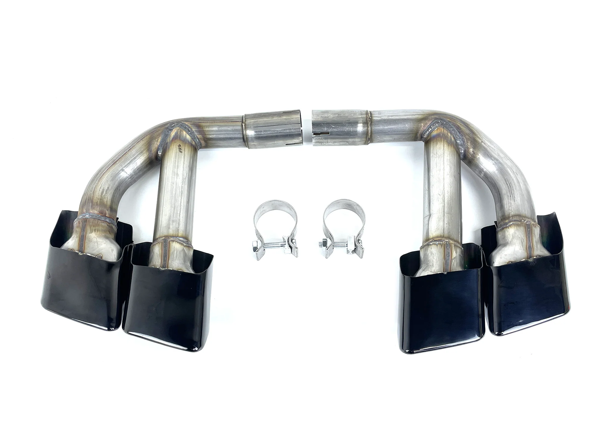 L+R Black Square Exhaust Tips for Audi Q7 3.0L Gasoline 2016–2019 | 58mm Inlet - Image 4