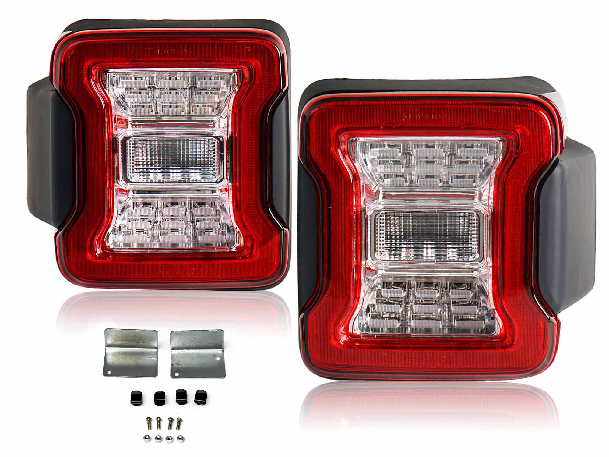 L+R Clear Lens LED Tail Lights Rear Brake Turn Signal Lamp for Jeep Wrangler JL 2018-2023 2024 - Image 4