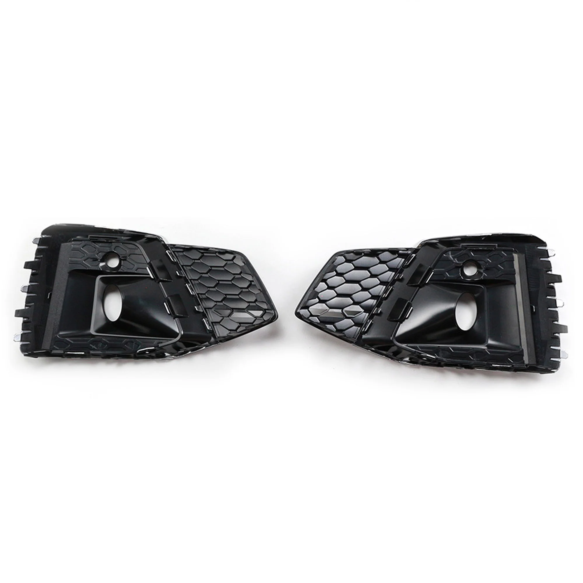 L+R Chrome Front Fog Light Grille Fit Audi A5 B9.5 S5 2020–2025 Bumper Trim Covers - Image 5