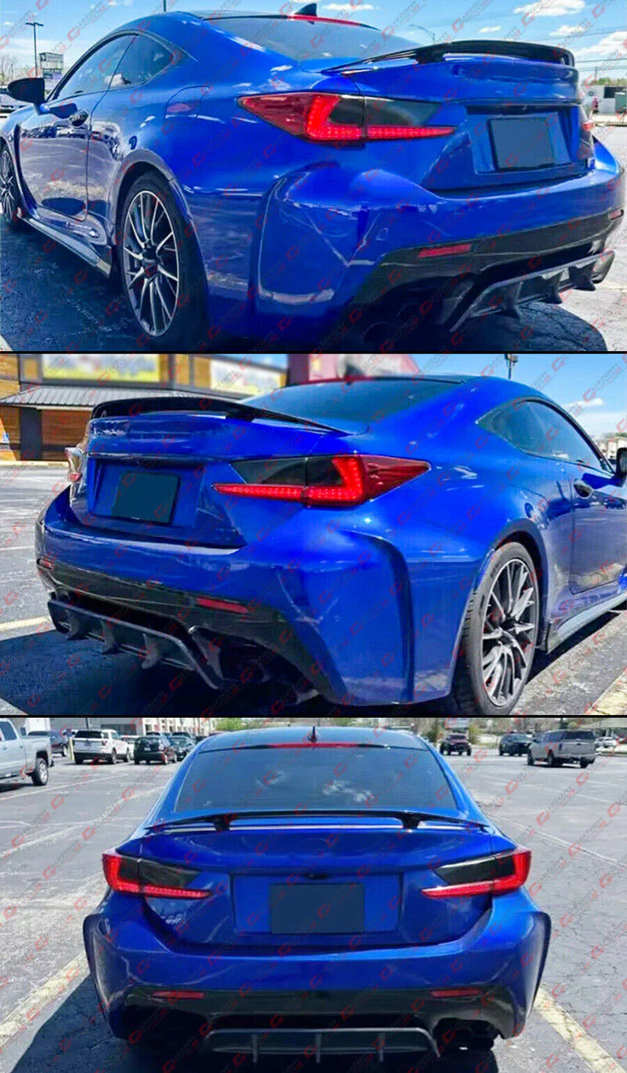 LCI Style Real Carbon Fiber Rear Bumper Diffuser For 2015-2018 Lexus RC F RCF - Image 4