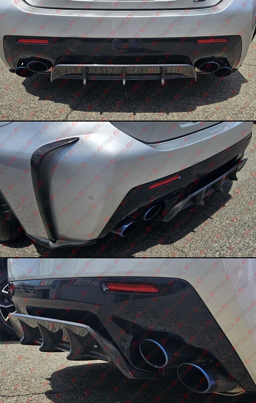 LCI Style Real Carbon Fiber Rear Bumper Diffuser For 2015-2018 Lexus RC F RCF - Image 5