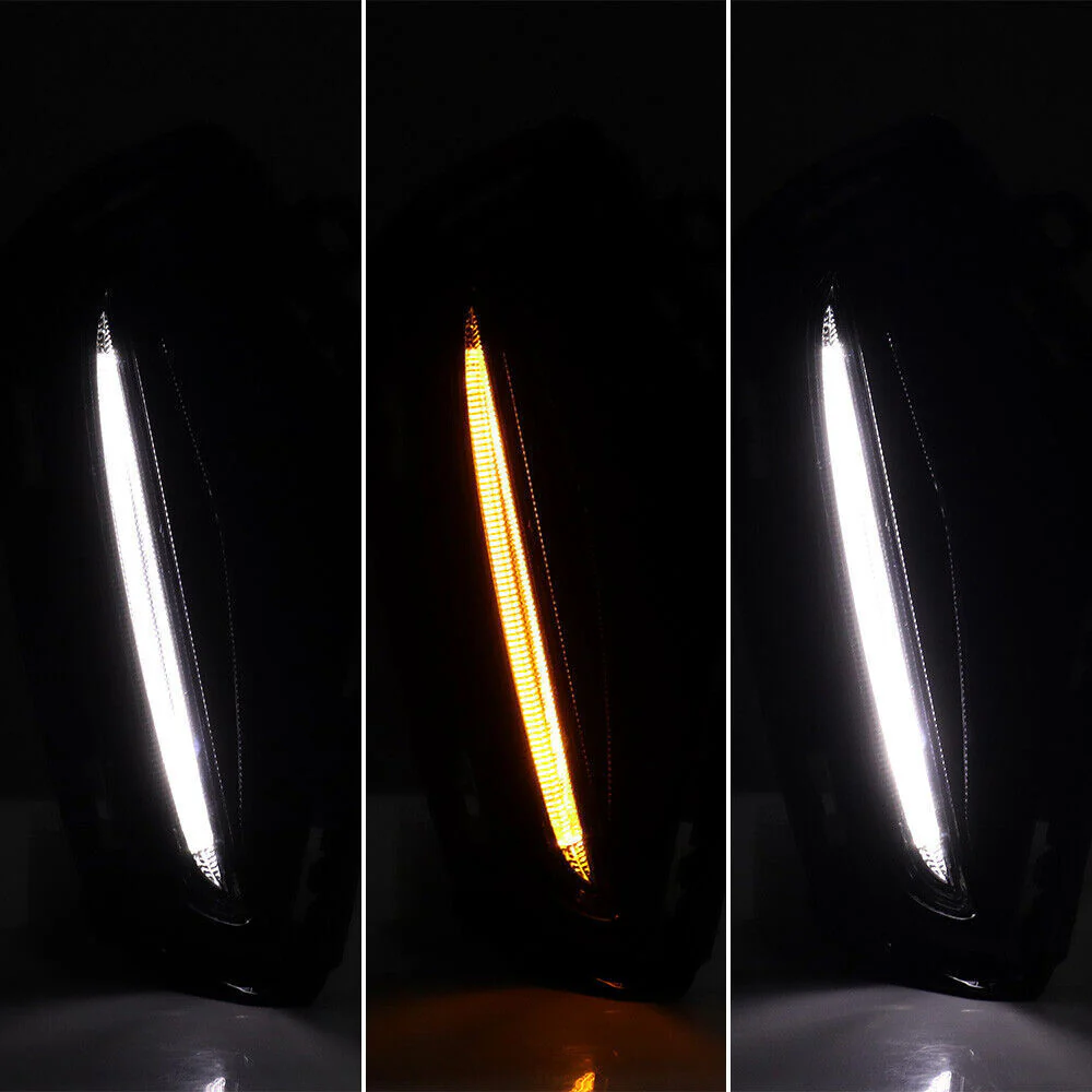 For Toyota RAV4 2019-2025 LED Double Color DRL Fog Lights W/Turn Signal Function - Image 2