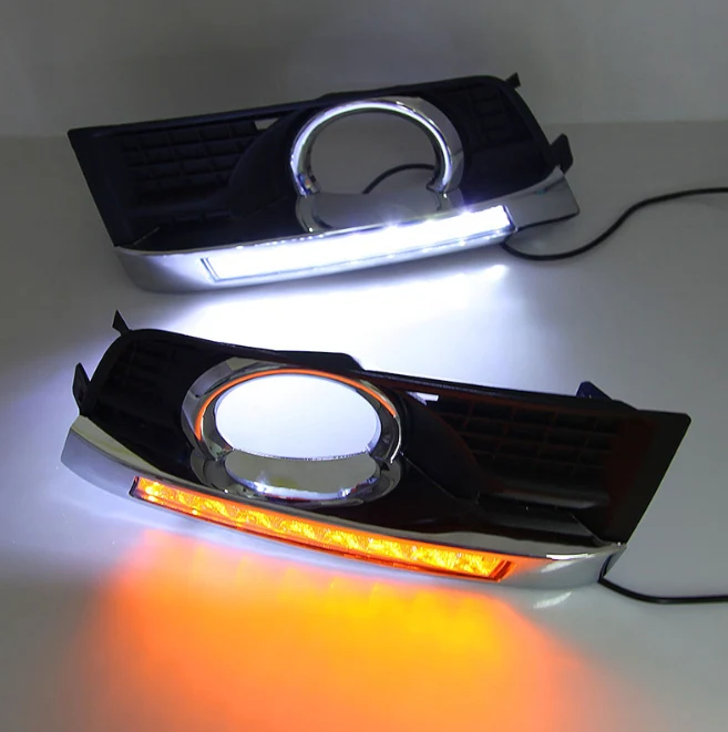 LED DRL Daytime Running Lights Fog Lamp w/ Turn For Cadillac SRX 2010-2016 - Image 12