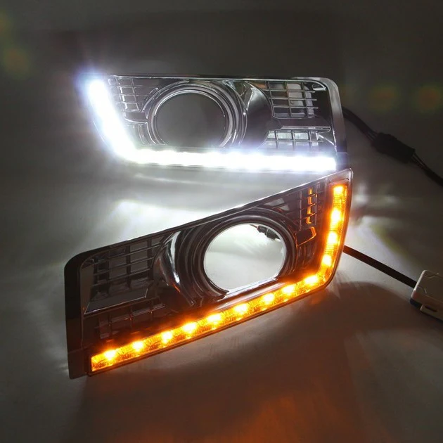 LED DRL Daytime Running Lights Fog Lamp w/ Turn For Cadillac SRX 2010-2016 - Image 2
