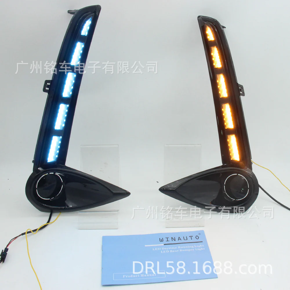 LED DRL Fog Lights For Lexus UX 2019-2025 – White DRL / Amber Turn / Blue Accent - Image 5