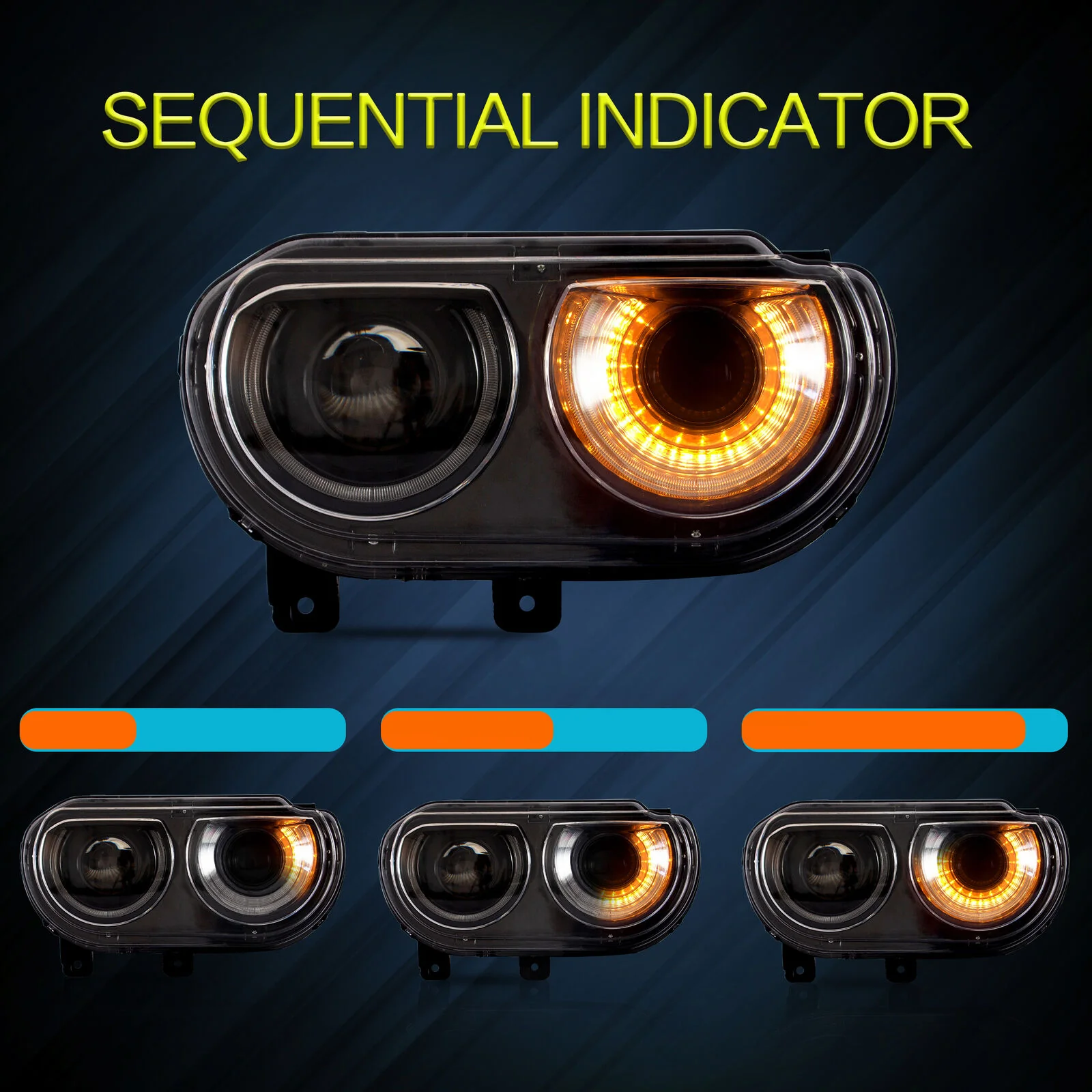 LED DRL Projector Headlights For 2008-2014 Dodge Challenger Front Lamps 2X - Image 5