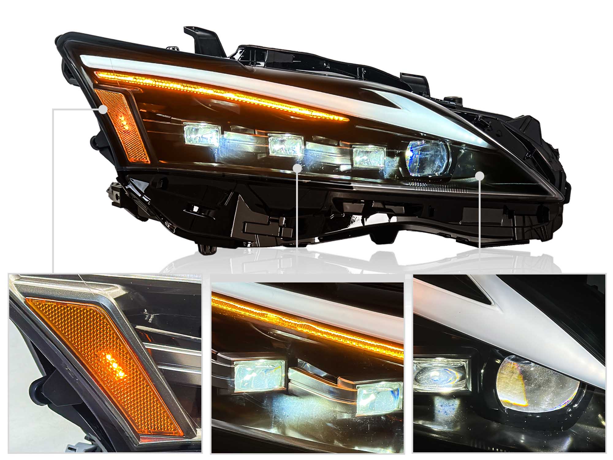 Retrofit Full LED Projector Headlight Assembly w/ Sequential Turn Signal for LEXUS CT200 2013-2017 - Image 11