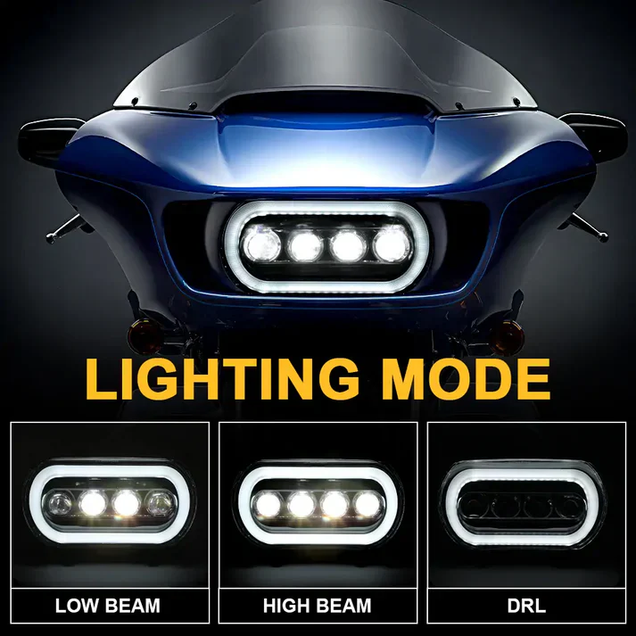 LED Dual Headlight w/ DRL Ring Fit For Harley Road Glide Special Limited CVO Ultra 2015+ - Image 2