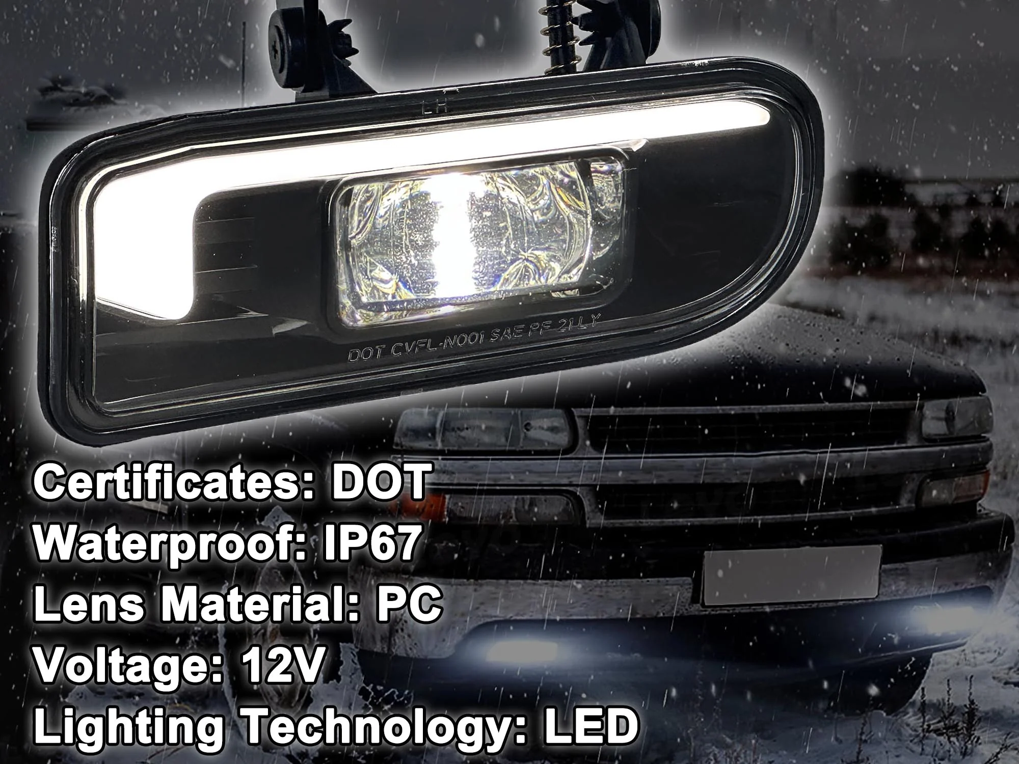 Pair Clear LED Projector Fog Lights for Chevy Silverado Tahoe Suburban 1999–2002 - Image 5