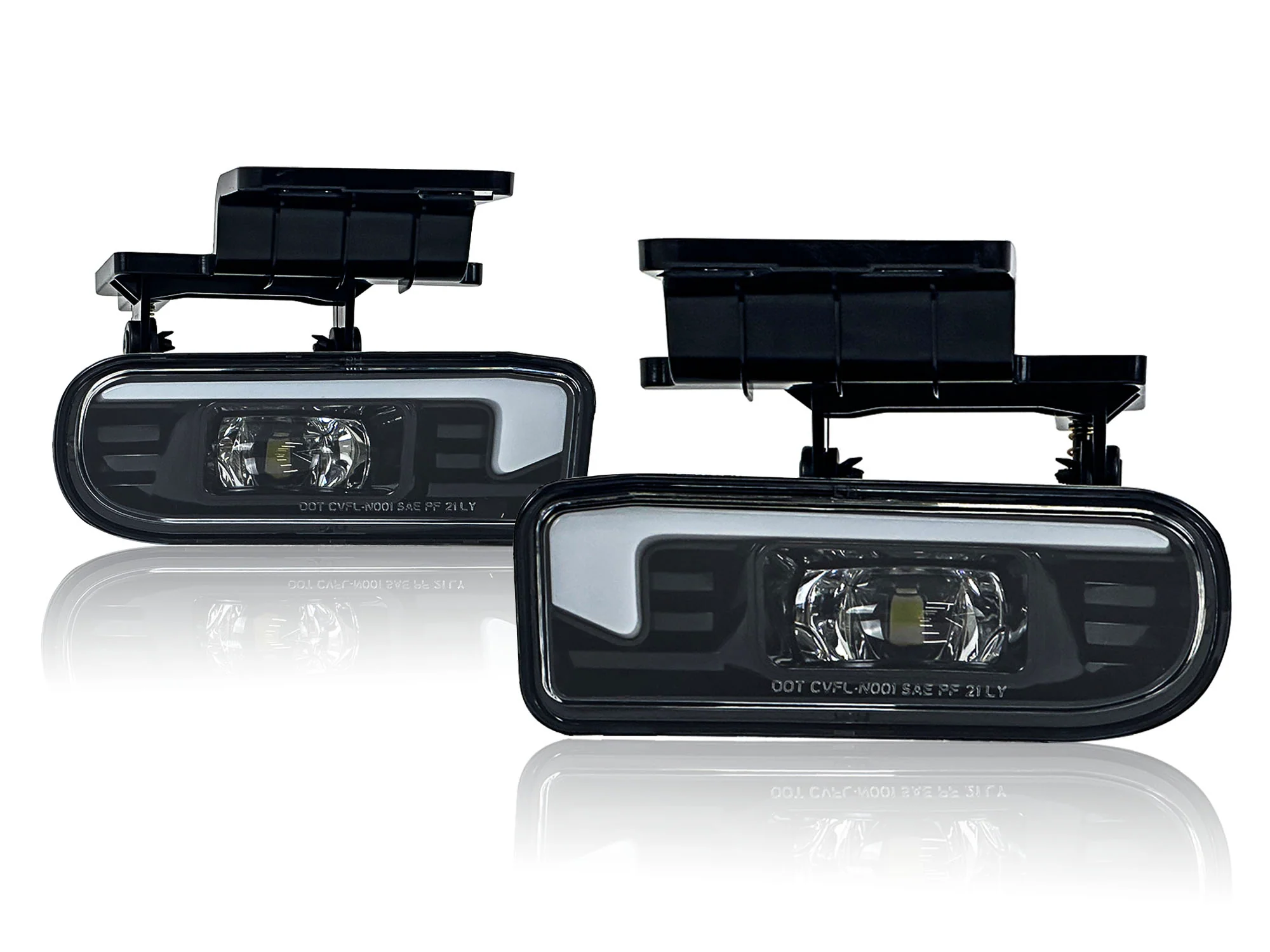 Pair Clear LED Projector Fog Lights for Chevy Silverado Tahoe Suburban 1999–2002 - Image 9