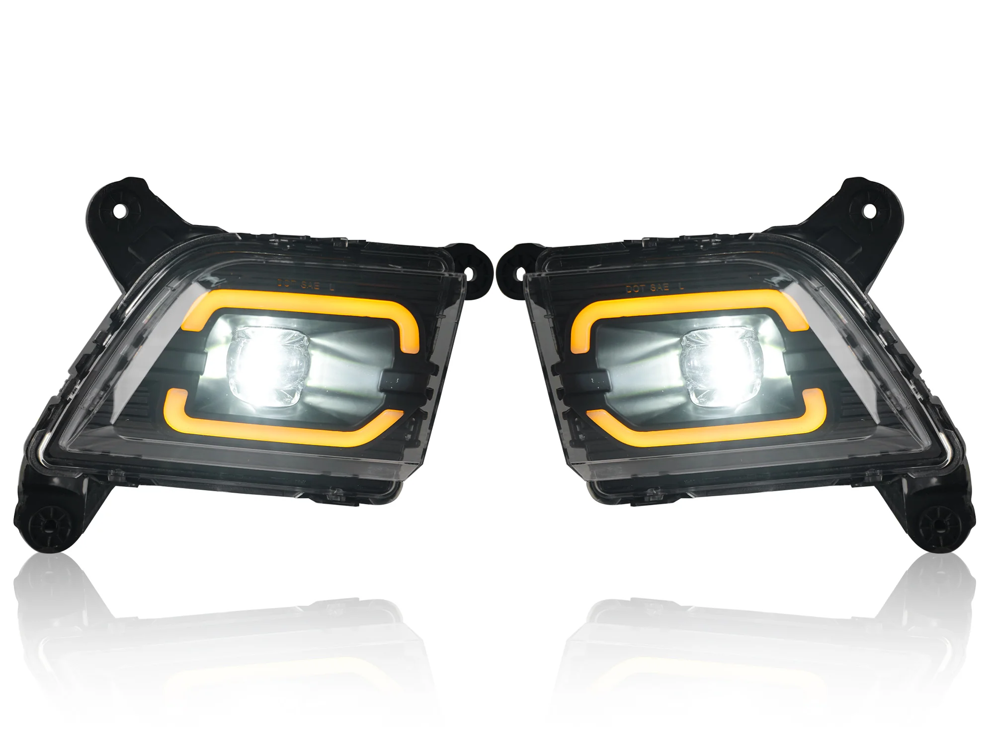 LED DRL For 2019-2022 Chevy Silverado 1500 2500HD 3500HD Fog Lights Lamp w/ Turn Signal - Image 6