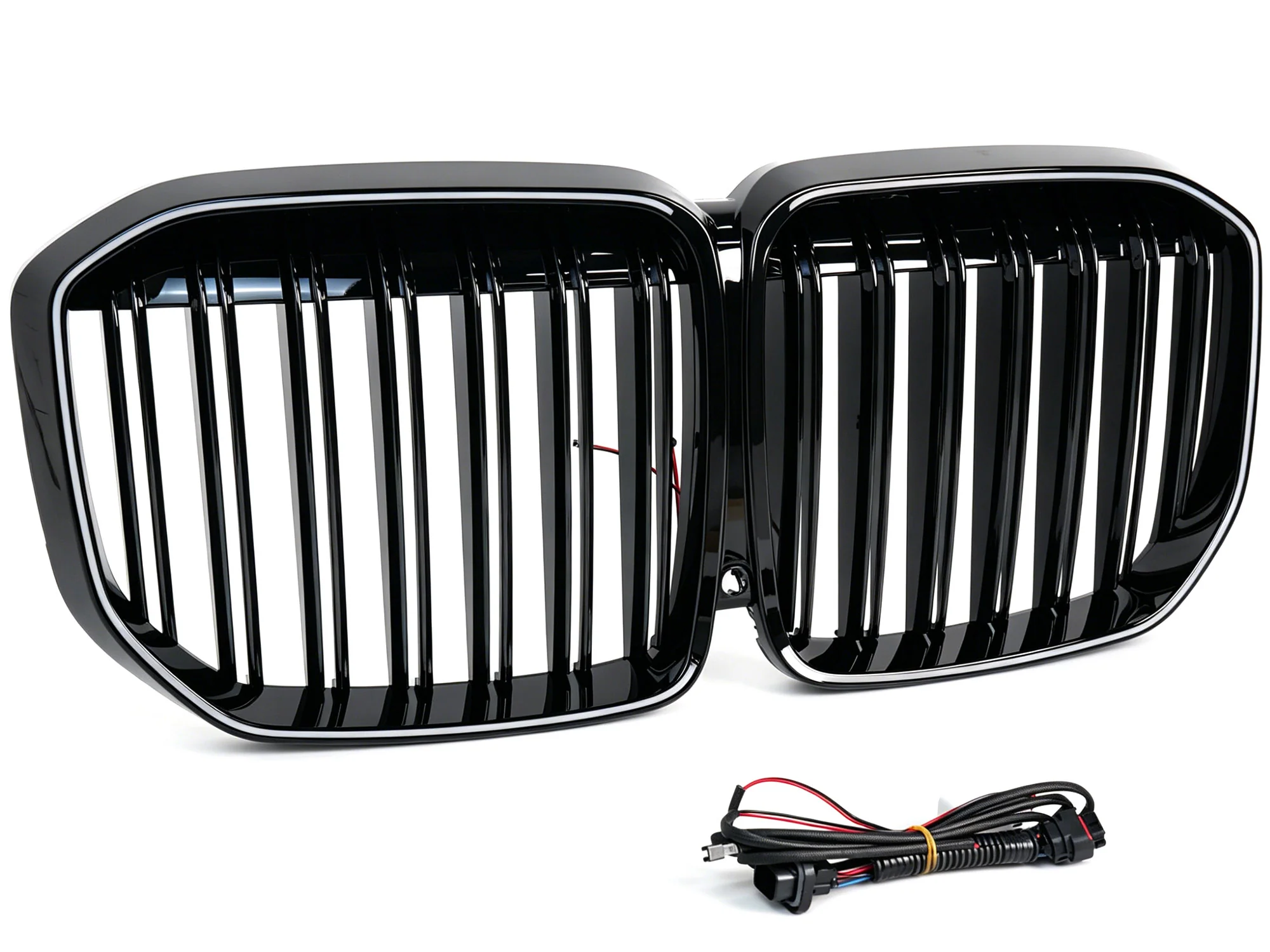 LED Gloss Black Double Slat Car Front Kidney Grill Fits For BMW X7 G07 2019-2022 - Image 8